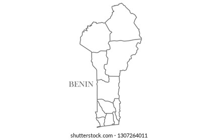 Benin gray line map