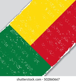 Benin grunge flag diagonal background. Vector illustration.