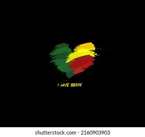 Benin grunge flag heart for your design