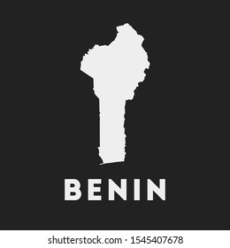 Benin icon. Country map on dark background. Stylish Benin map with country name. Vector illustration.