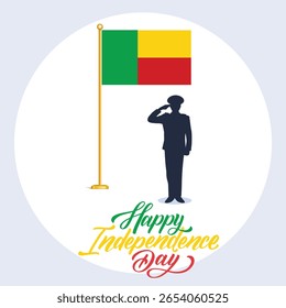 Benin Independence Day. 1 August. 1st August. Independence, National Day, Typographic Design, Creative Concept. Template for background, banner, poster, Advertising, Greeting card, postcard, flyer.