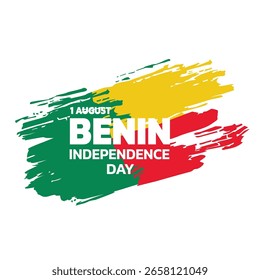 Benin Independence Day Design, August 1st celebration design template with messy paint splatter concept	
