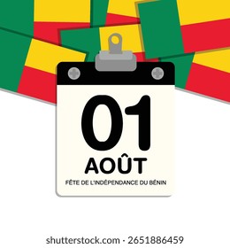 Benin Independence Day Small Wall Calendar