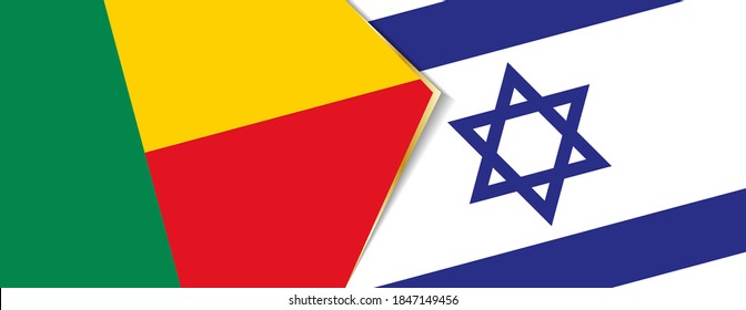 Benin und Israel Flaggen, zwei Vektorflaggen Symbol für Beziehung oder Konfrontation.