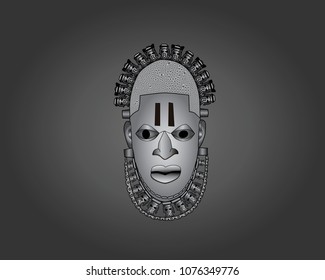 Benin Ivory Mask; A miniature sculptural portrait in ivory of the powerful Queen Mother Idia of the 16th century Benin Empire, taking the form of an African traditional mask.