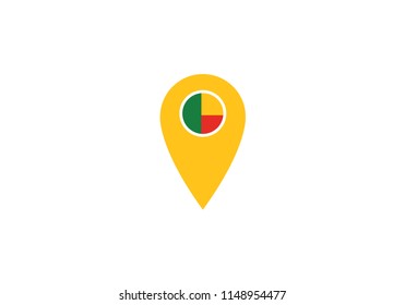 Benin location pin navigation map symbol location label