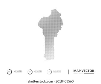 Benin map abstract line gray on white background vector for presentation. Creative concept for infographic.