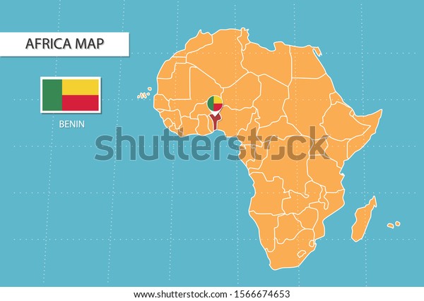 Benin Map In Africa Benin Map Africa Icons Showing Benin Stock Vector (Royalty Free) 1566674653  | Shutterstock