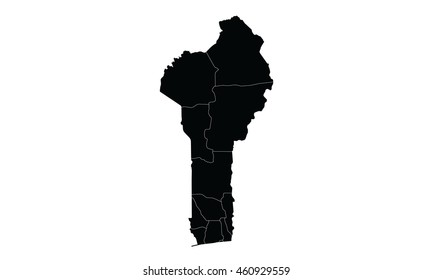 Benin map black color