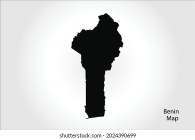 Benin map black Color on Backgound
