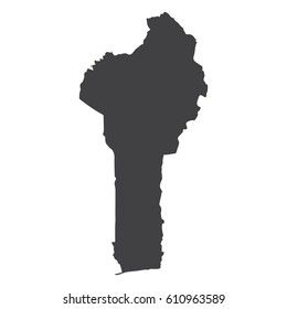 Benin map in black on a white background. Vector illustration
