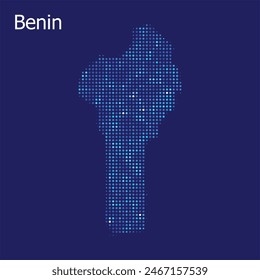 benin map with blue bg	
