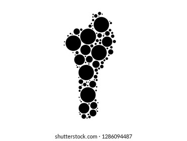 benin map with Circle and Dots design. Abstract map made of circles. vector illustration on white background.