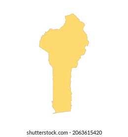 Benin map color line element. Border of the country. UI UX GUI design element. Editable stroke.