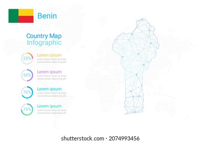 Benin map with elements of infographics template. Vector illustration eps10