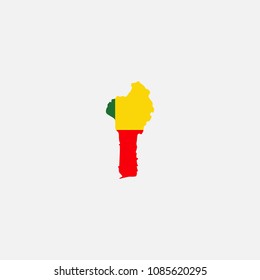 Benin Map and Flag of  Illustration