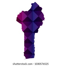 Benin map in geometric polygonal style. Abstract Polygon Map. Low Poly Color Rainbow Benin map of isolated.Vector Illustration EPS10.