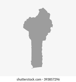 Benin  map in gray on a white background