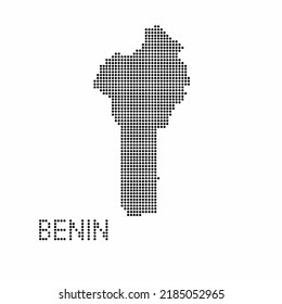 Benin map with grunge texture in dot style. Abstract vector illustration of a country map with halftone effect for infographic. 