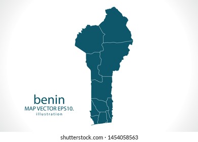 benin map High Detailed on white background. Abstract design vector illustration eps 10