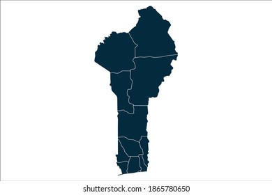 benin map High Detailed on white background.