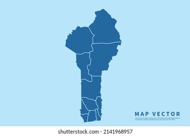 Benin map High Detailed on blue sky background. Abstract design vector illustration eps 10