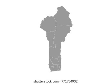 benin map. High detailed map of benin on white background. Vector illustration eps 10.