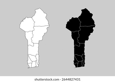 Icône carte Bénin. Carte sommaire du Bénin. Conception d'icône simple. Illustration vectorielle