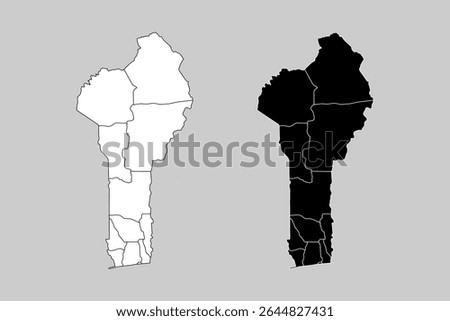 Benin map icon. Benin outline map. Simple icon design. Vector illustration