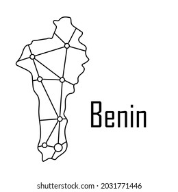 Benin map icon, vector illustration in black isolated on white background.