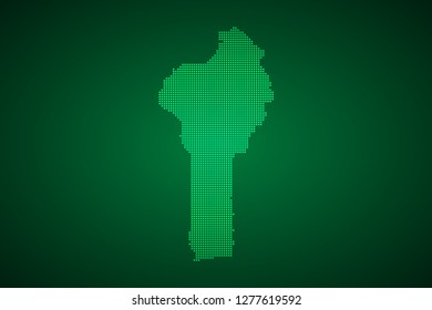 Benin map, internet line, connected points. Benin map with dot .Vector illustration Eps 10. - Vector