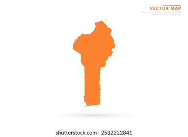 Mapa de Benin - Estilo abstracto anaranjado aislado en el Vector de fondo blanco.