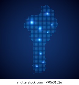 Benin map page symbol for your web site design Benin map logo, app, UI. Wire frame 3D mesh polygonal network line, design sphere, dot and structure. Benin map.vector illustration eps 10