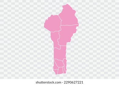 Benín Map color rosa Archivos de calidad de fondo png