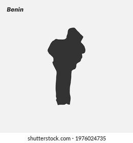 Benin map silhouette. Vector illustration.