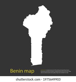 Benin map white color High Detailed on dark background. Abstract design vector illustration eps 10