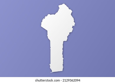 Benin Map - World map International vector template with paper style including shadow and white color on purple background for design, infographic, banner - Vector illustration eps 10