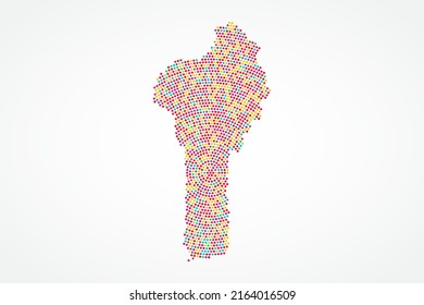 Benin Map - World map vector template with colorful dots, grid, grunge, halftone style isolated on white background for education, infographic, design, website - Vector illustration eps 10