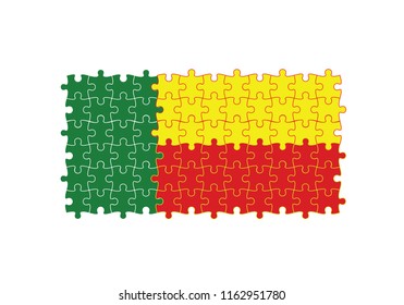 Benin national flag country emblem tricolor
