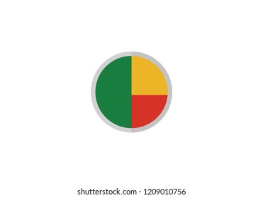 Benin national flag country emblem circle shape state symbol