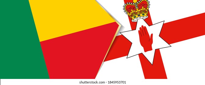 Benin and Northern Ireland flags, two vector flags symbol of relationship or confrontation.