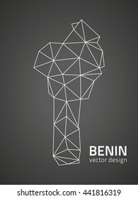 Benin outline vector black  map
