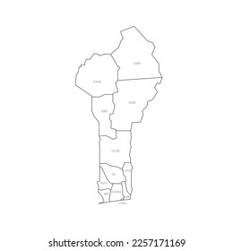 Benin political map of administrative divisions