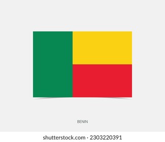 Benin Rectangle flag icon with shadow.