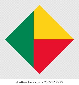 Benin rhombus flag. Vector illustration.