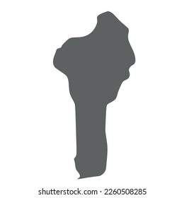 Benin - smooth grey silhouette map of country area. Simple flat vector illustration.