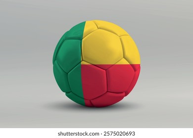 Benin soccer ball featuring the national flag design on a gray background