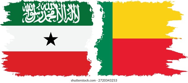 Verbindung der Benin- und Somaliland-Grunge-Flaggen, Vektor