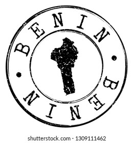 Benin Stamp Postal. Map Silhouette Seal. Passport Round Design. Vector Icon. Design Retro Travel.