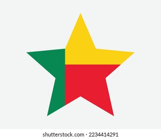 Benin Star Flag. Beninese Star Shape Flag. Country National Banner Icon Symbol Vector 2D Flat Artwork Graphic Illustration svg